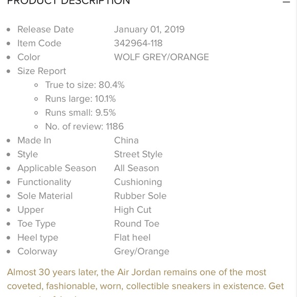 Nike Jordans True Flight Wolf Gray Orange - Picture 8 of 8